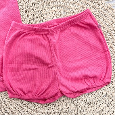 Conj Body e Short Canelado Pink